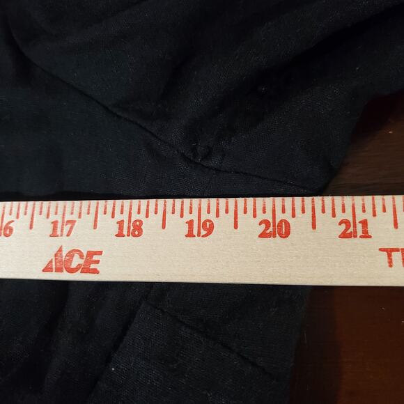 Old Navy Waist-Defined Puff-Sleeve Linen-Blend Mini Wrap Dress Size M Tall Black - Picture 9 of 10